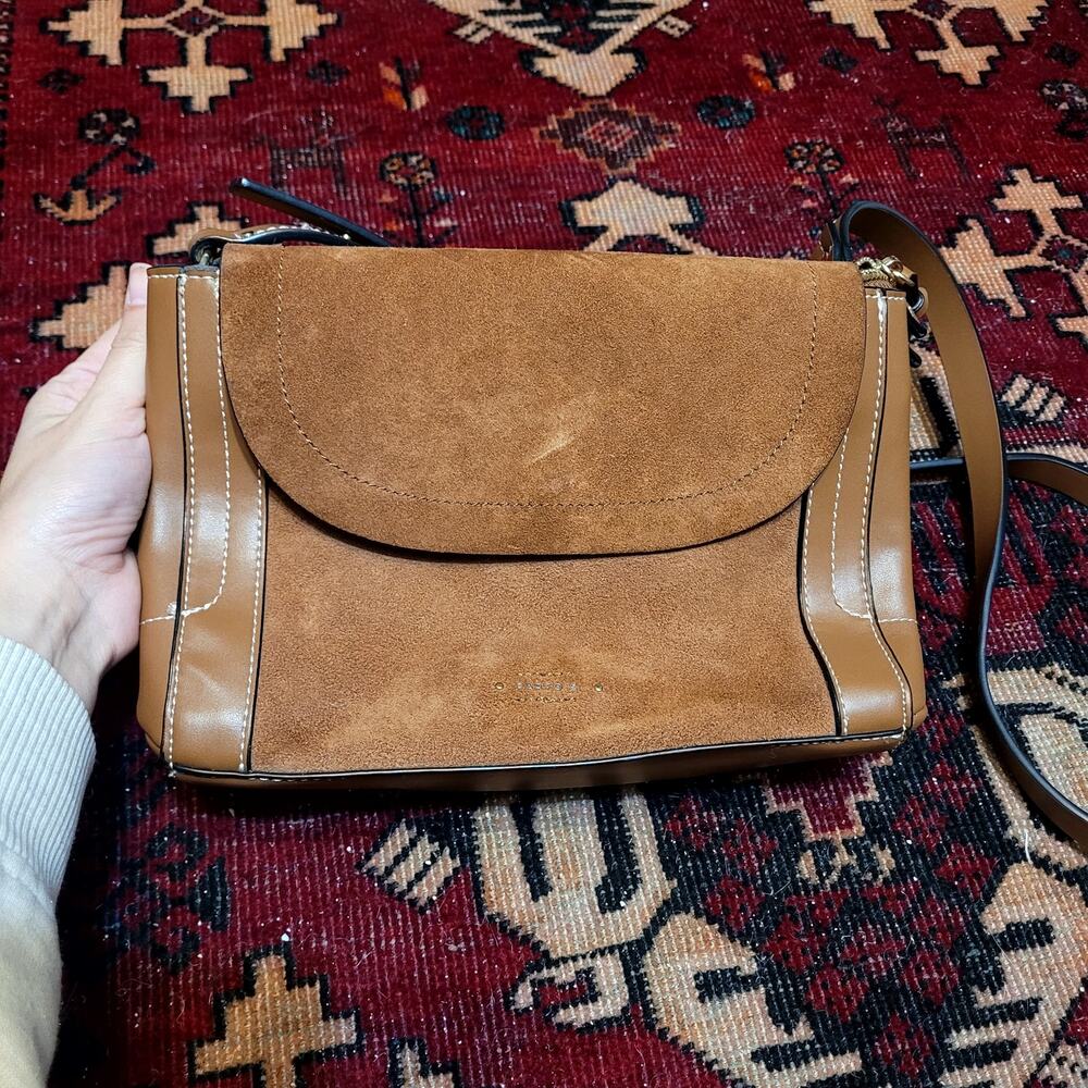 Parfois Faux Suede Leather Crossbody Purse